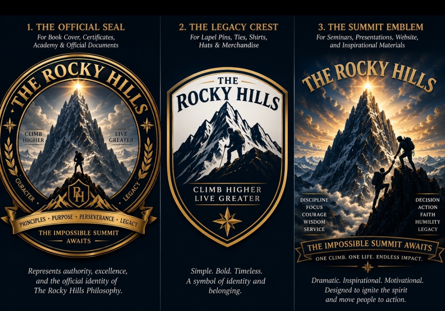 Rocky Hills official logo, seal, and summit emblem